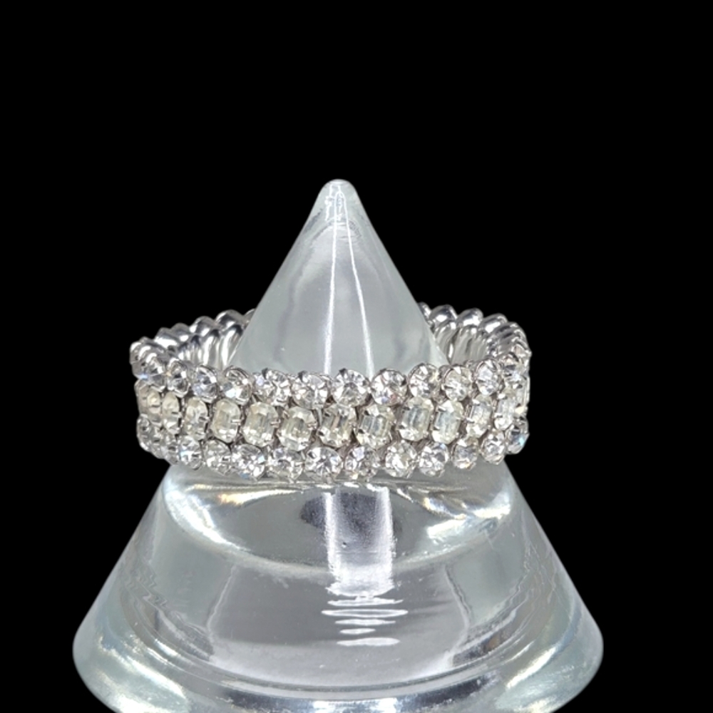 Vintage 3 Row Rhinestone Expansion Bracelet